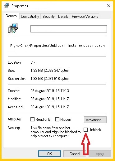 This file came from another computer and might be blocked to help protect this computer unblock